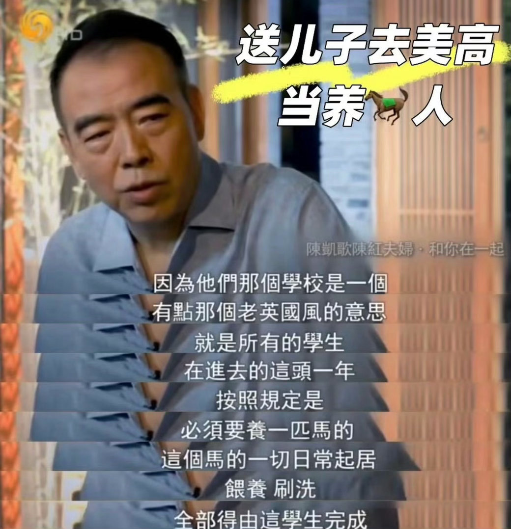 陈凯歌的教育理念 看陈凯歌谈教育才明白：真正的“狠”是放手让他去扛，真正的“柔”