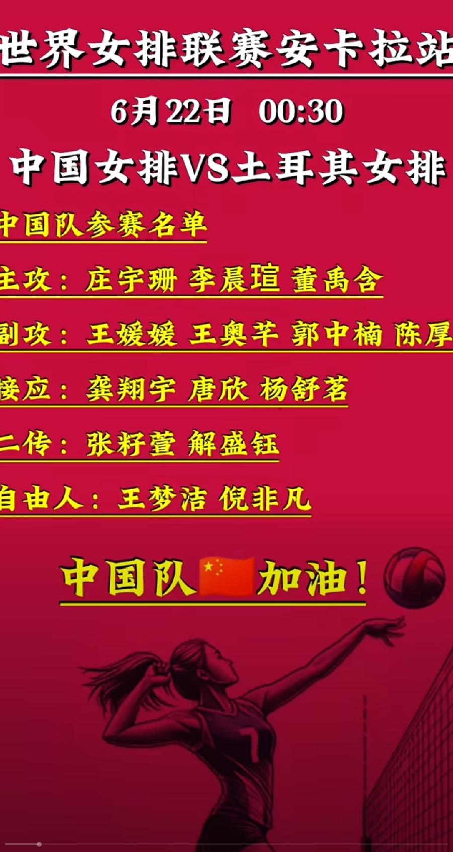 世联赛中土之战首发阵容预测
       明日凌晨（22日）0:30中国女排安卡