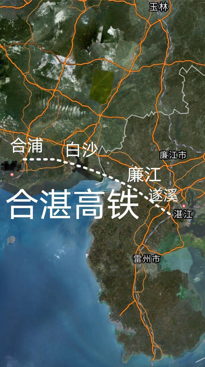 进展迅速，广西北海合浦至广东湛江时速350公里的合湛高铁广东段部分桥墩已经浇筑完