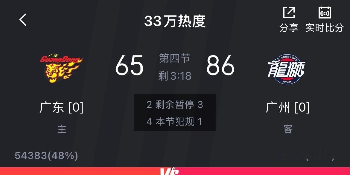 20分算个屁啊…广东男篮vs广州男篮