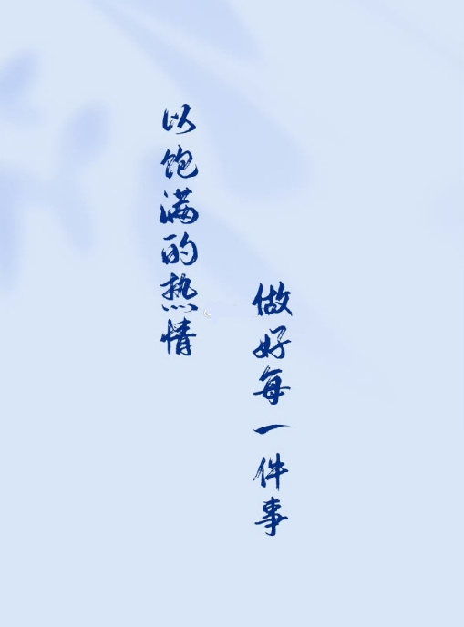 以饱满的热情，做好每一件事。 