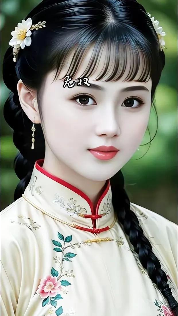 温婉古风美人，花钿点缀，红袖添香，韵味十足。