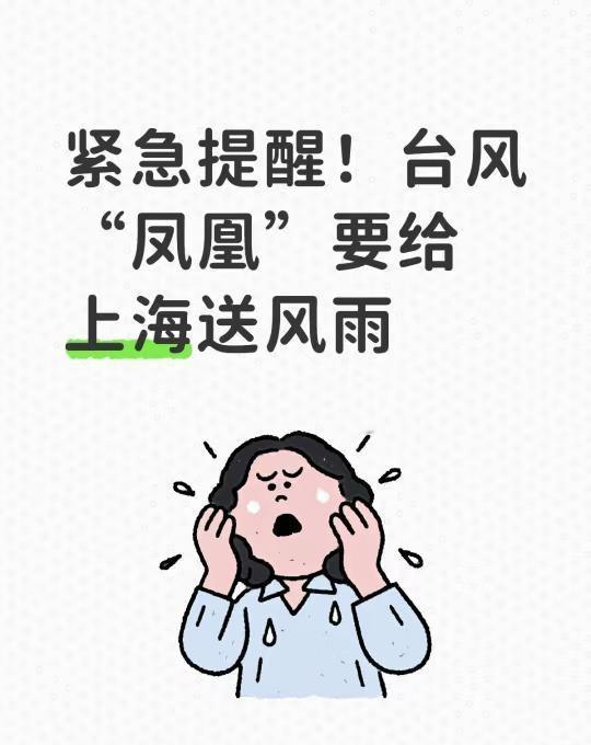 紧急提醒！台风“凤凰”要给上海送风雨
明天（11日）：降雨先到！午后到夜间有阵雨