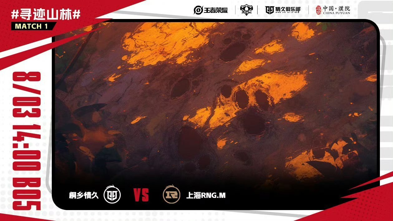 情久对战RNGM｜赛前海报.14:00桐乡情久｜风啸山林，同行的第五个脚印上海R