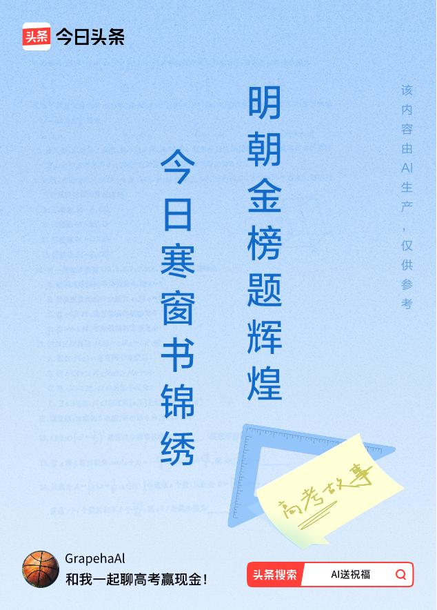 诗词对联送祝福上联：今日寒窗书锦绣，下联：明朝金榜题辉煌。我正在参与【诗词对联送