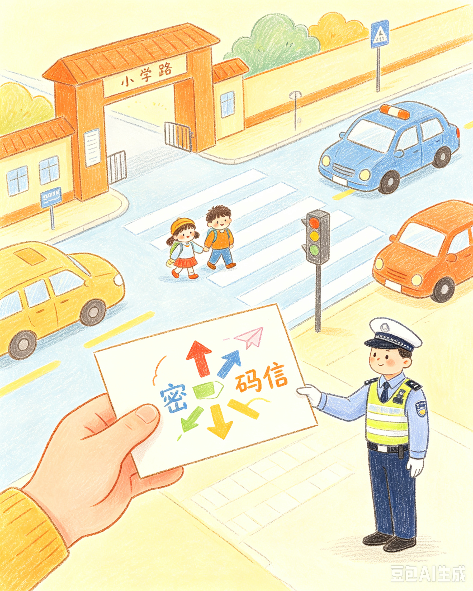 【小朋友手绘密码信被交警破译：保护孩子的表达欲，比教听话更重要】江苏南京一位幼儿