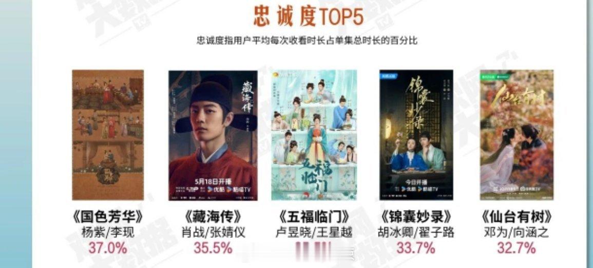2025上半年古装剧忠诚度前五 ​​​