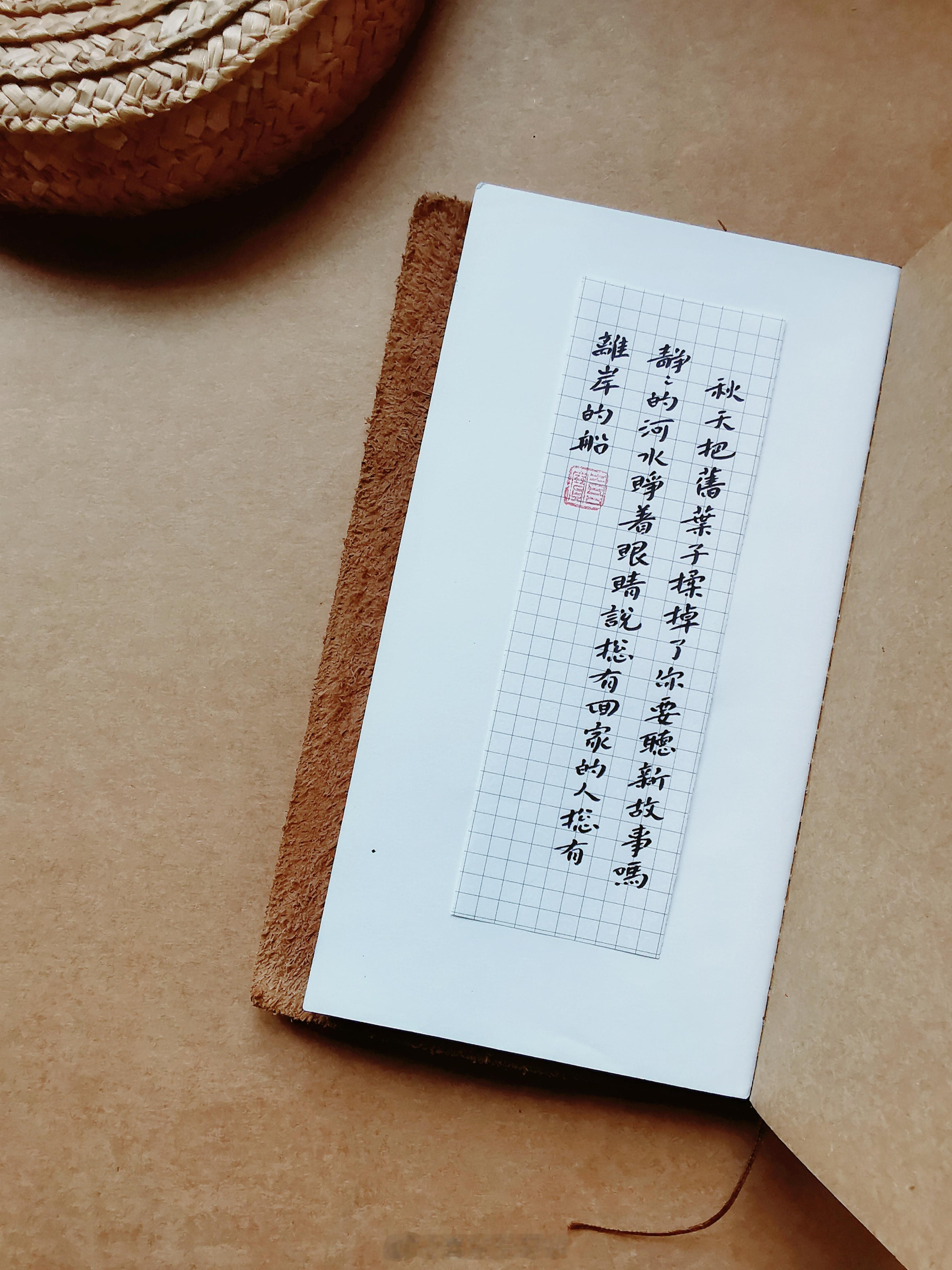 秋天把旧叶子揉掉了，你要听新故事吗。静静的河水睁着眼睛，笑着说：总有回家的人，总