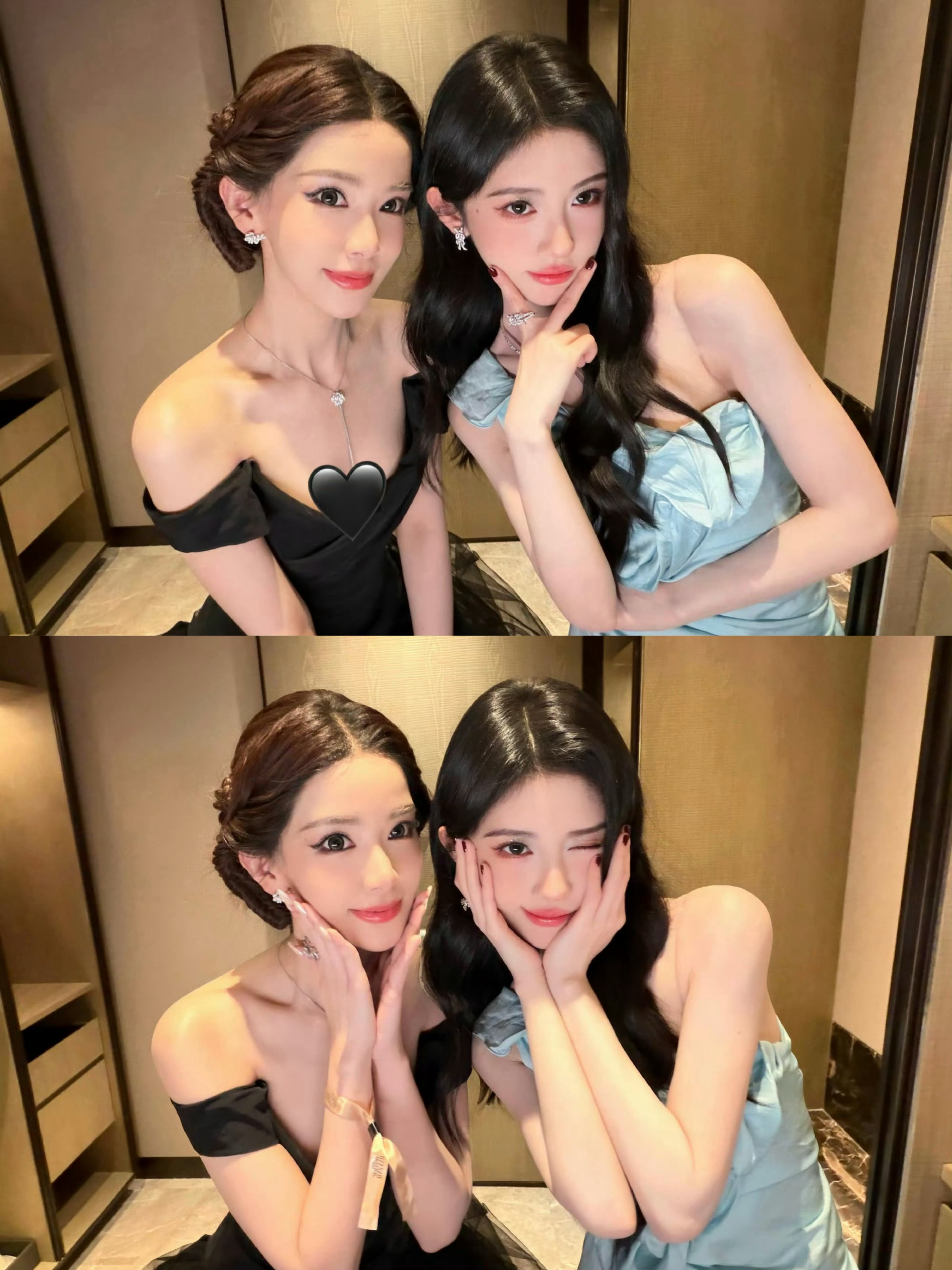 鞠婧祎迅猛龙合照 次元壁破了！鞠婧祎迅猛龙两个人都是小小的脸上大大的五官，太美啦