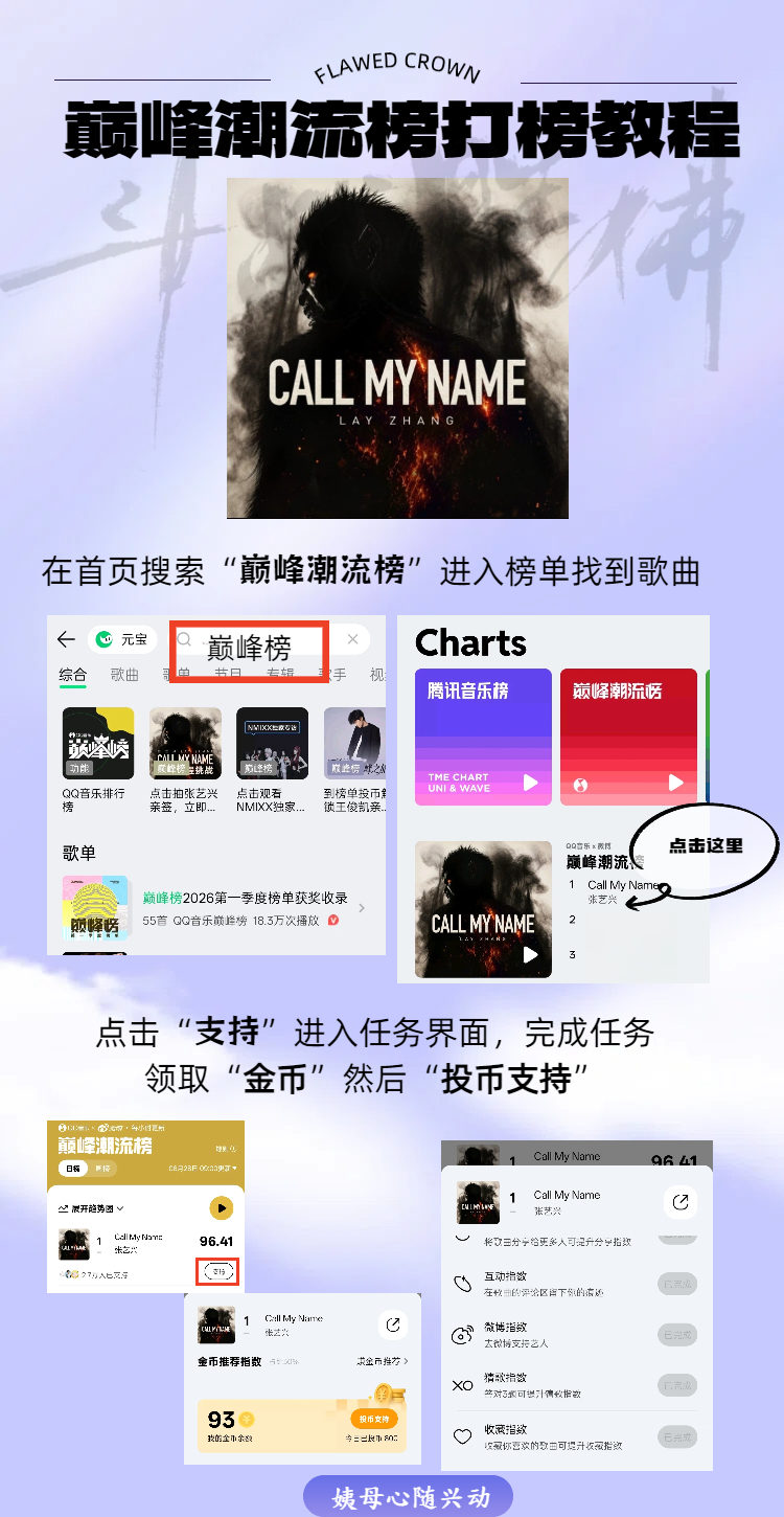 【巅峰榜教程】大家看一下，不要怕麻烦，尤其是投金币，不需要花钱就可以获得。张艺兴
