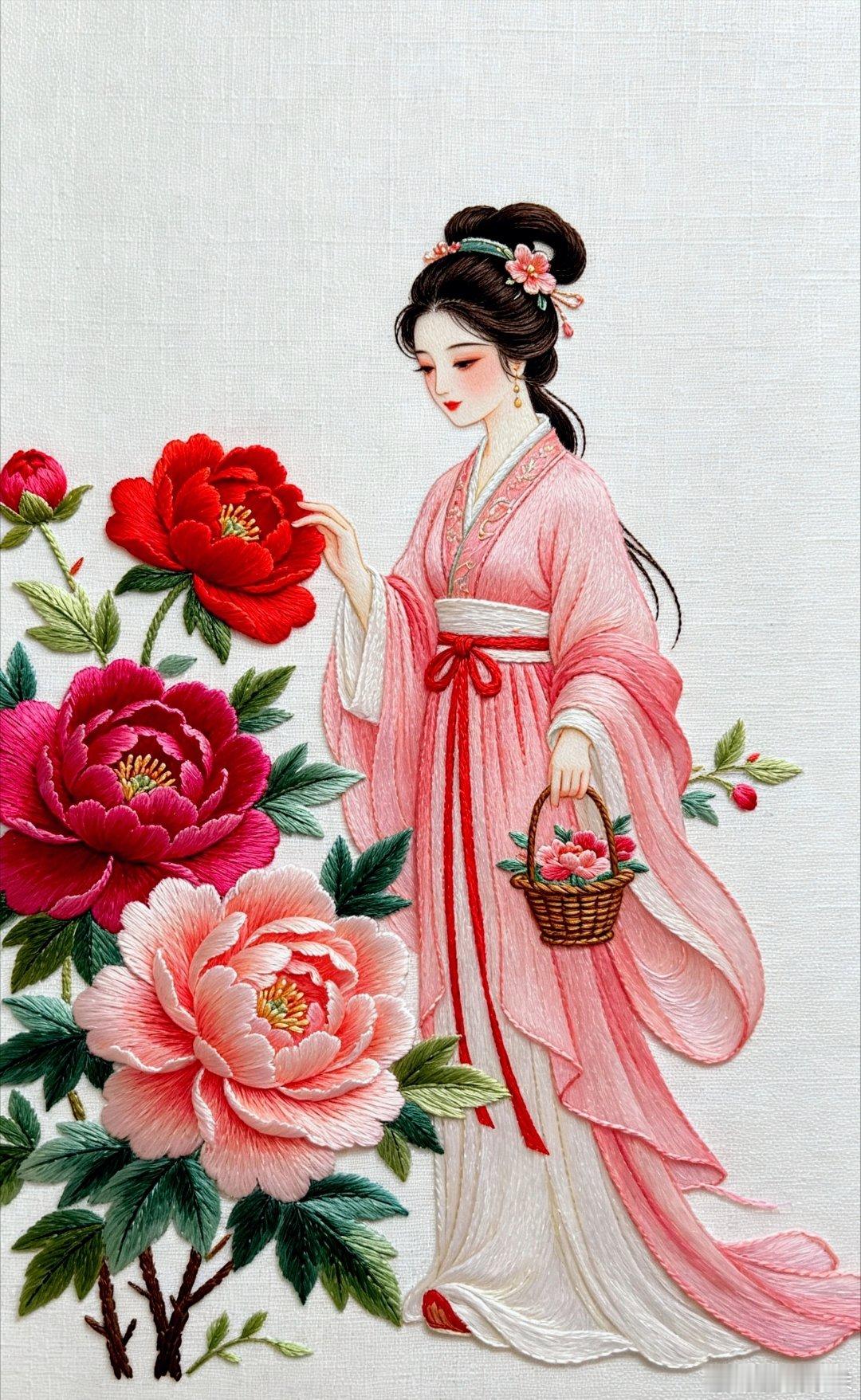 雍容典雅赏花古风美人壁纸 