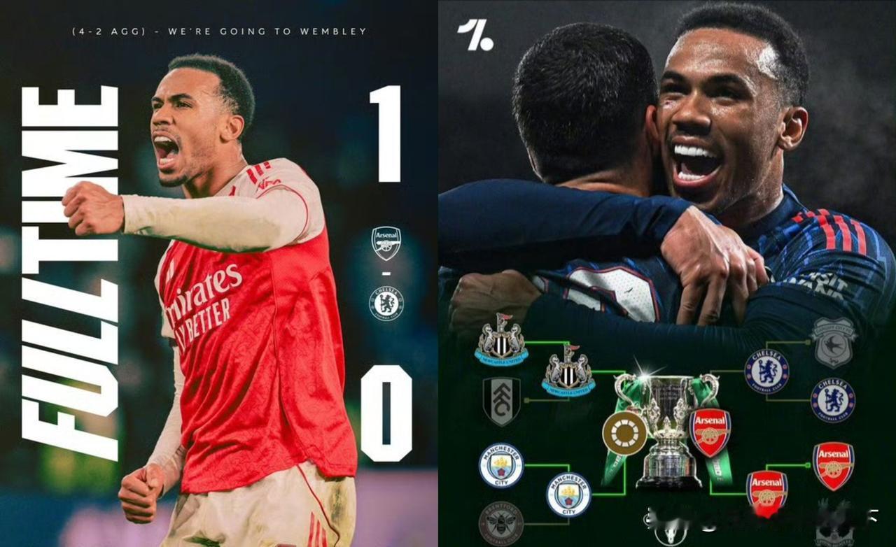 阿森纳这是要拿四冠王的节奏啊，英联杯已经闯入决赛了，联赛也是第一，欧冠也是第一。