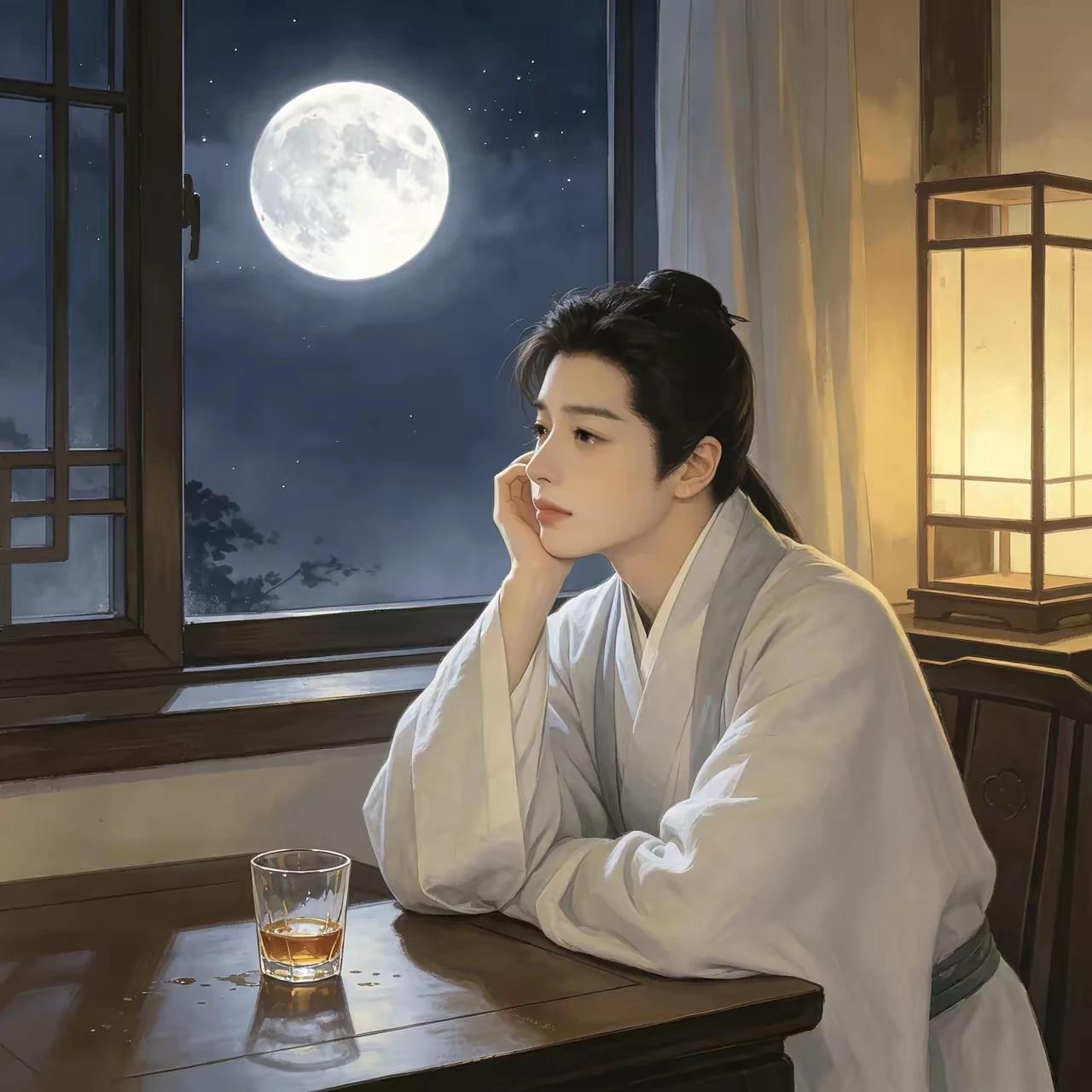 浊酒三杯入梦香，
 浮生万事付黄粱。
 醒来怕对窗前月，
得失荣辱随风扬。