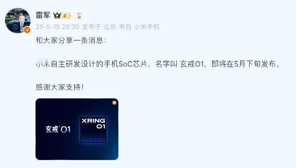 透露一些玄戒O1的信息，虽然雷总没有明面说

但是性能基本看齐苹果A16，台积电