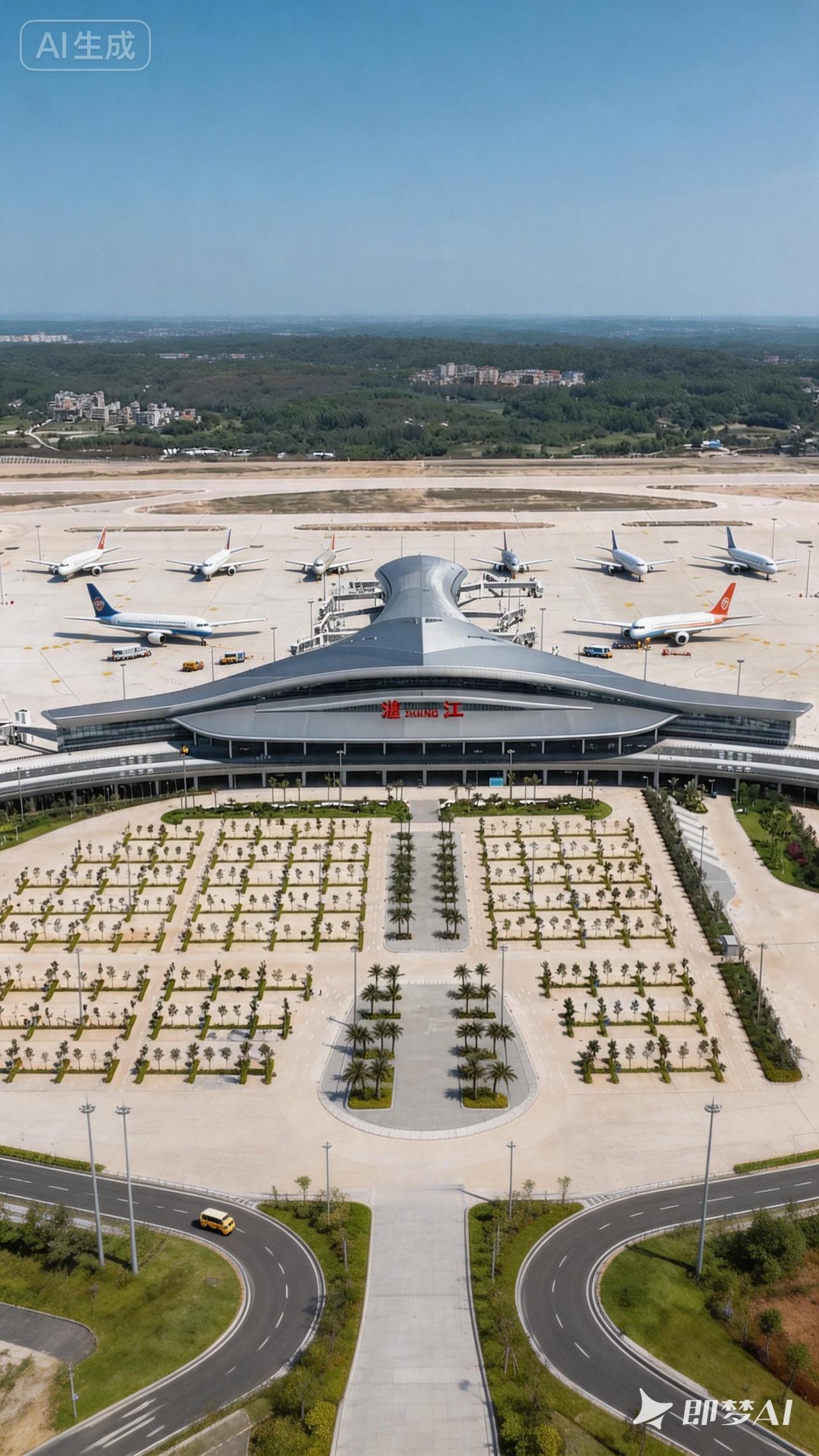 湛江吴川国际机场AI全景图