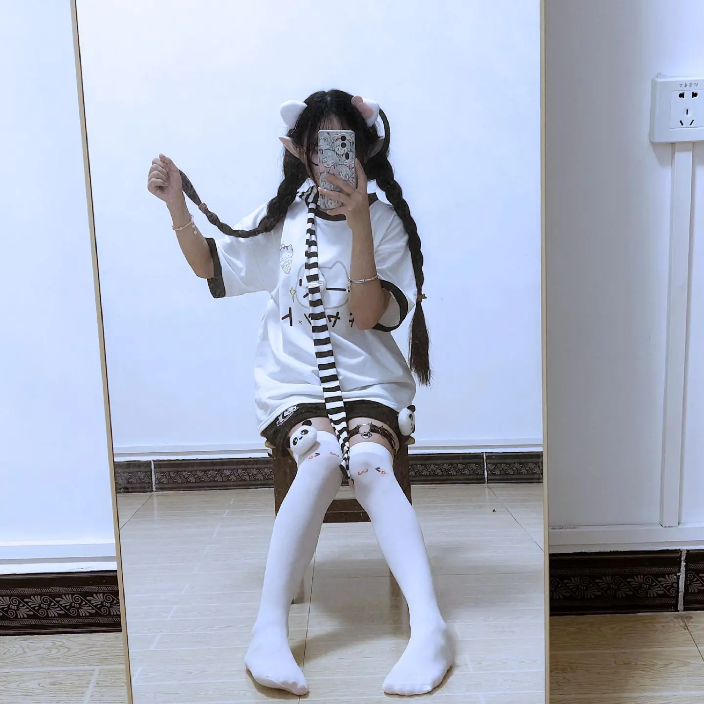 甜妹 对镜拍  ootd穿搭 乖巧 ootd
