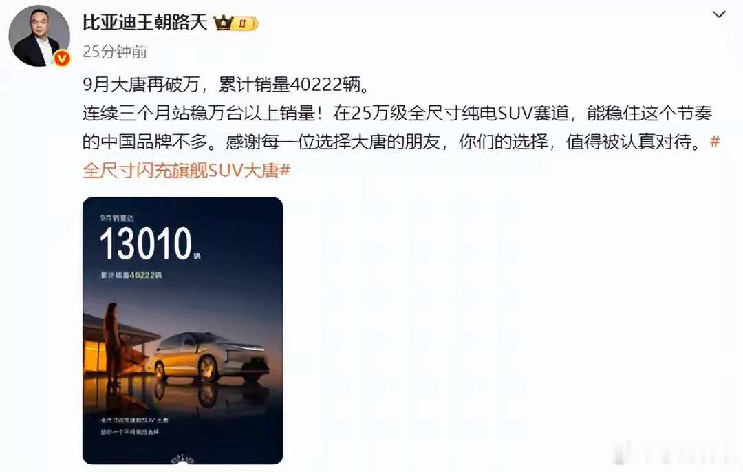比亚迪王朝网9月成绩单出炉，单月卖出177510辆，前三季度累计破1223万辆。