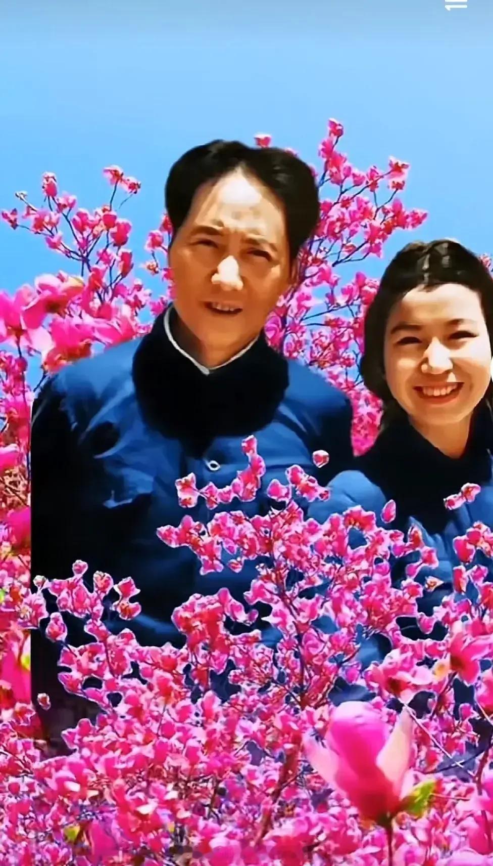俏也不争春只把春来报待到山花烂漫时她在丛中笑向伟大领袖毛主席和革命战友致敬[作揖