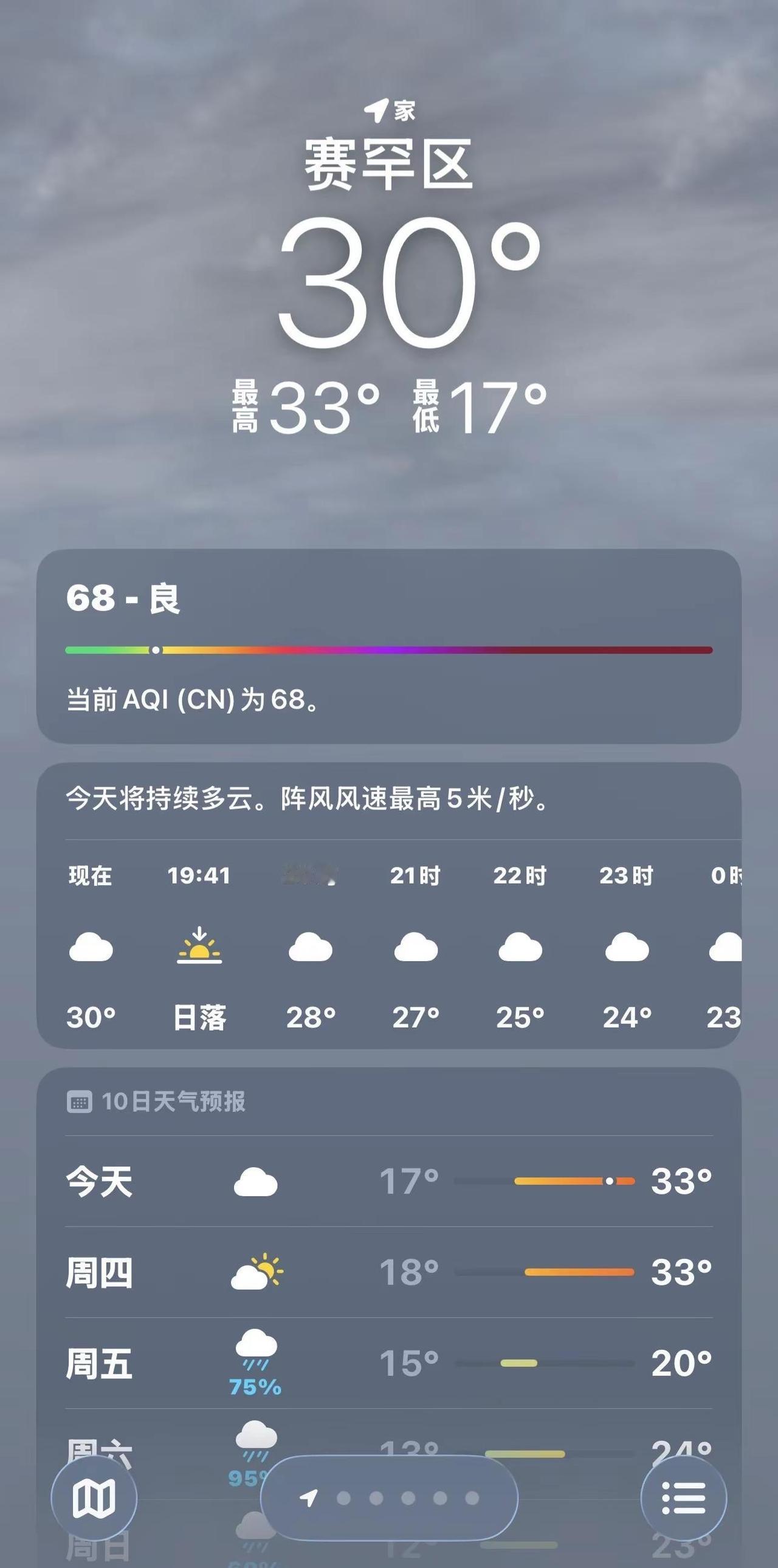 今天呼市这温度居然超过了南方😱😱😱一夜之间入夏了，热的睡不着啊