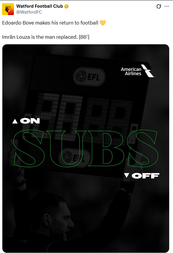 上场了……Edo迎来了英冠处子秀，时隔一年多重回赛场 