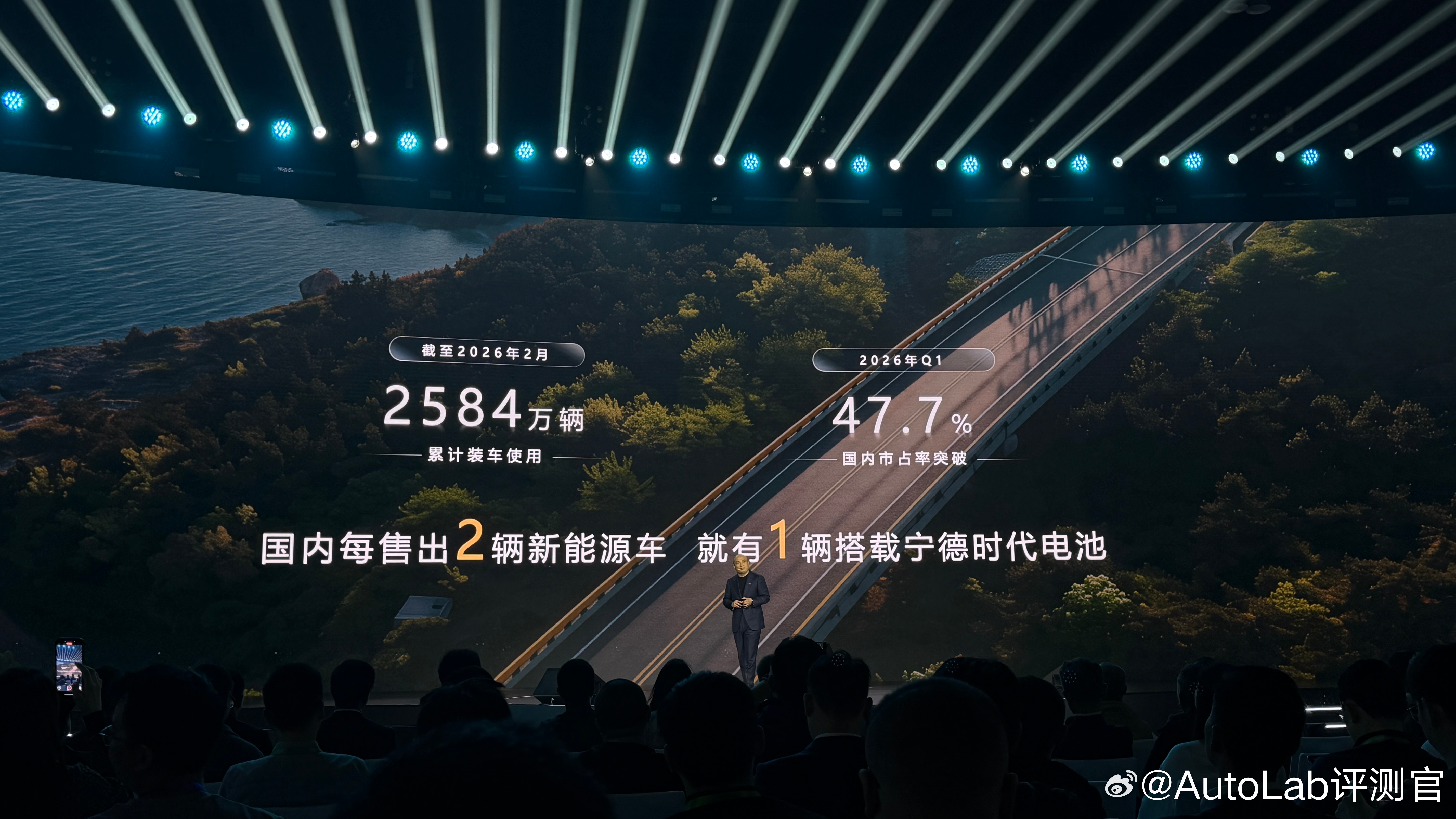 宁德时代的市占率，每两台新能源车里就有一台用宁德的电池宁德时代吴凯称多化学体系是