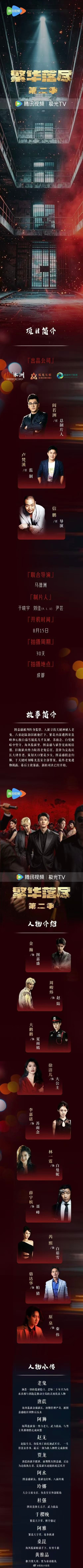 网剧《繁华落尽第二季》 组讯主演：金瀚、周峻炜导演：信鹏开机时间：8月15日拍摄