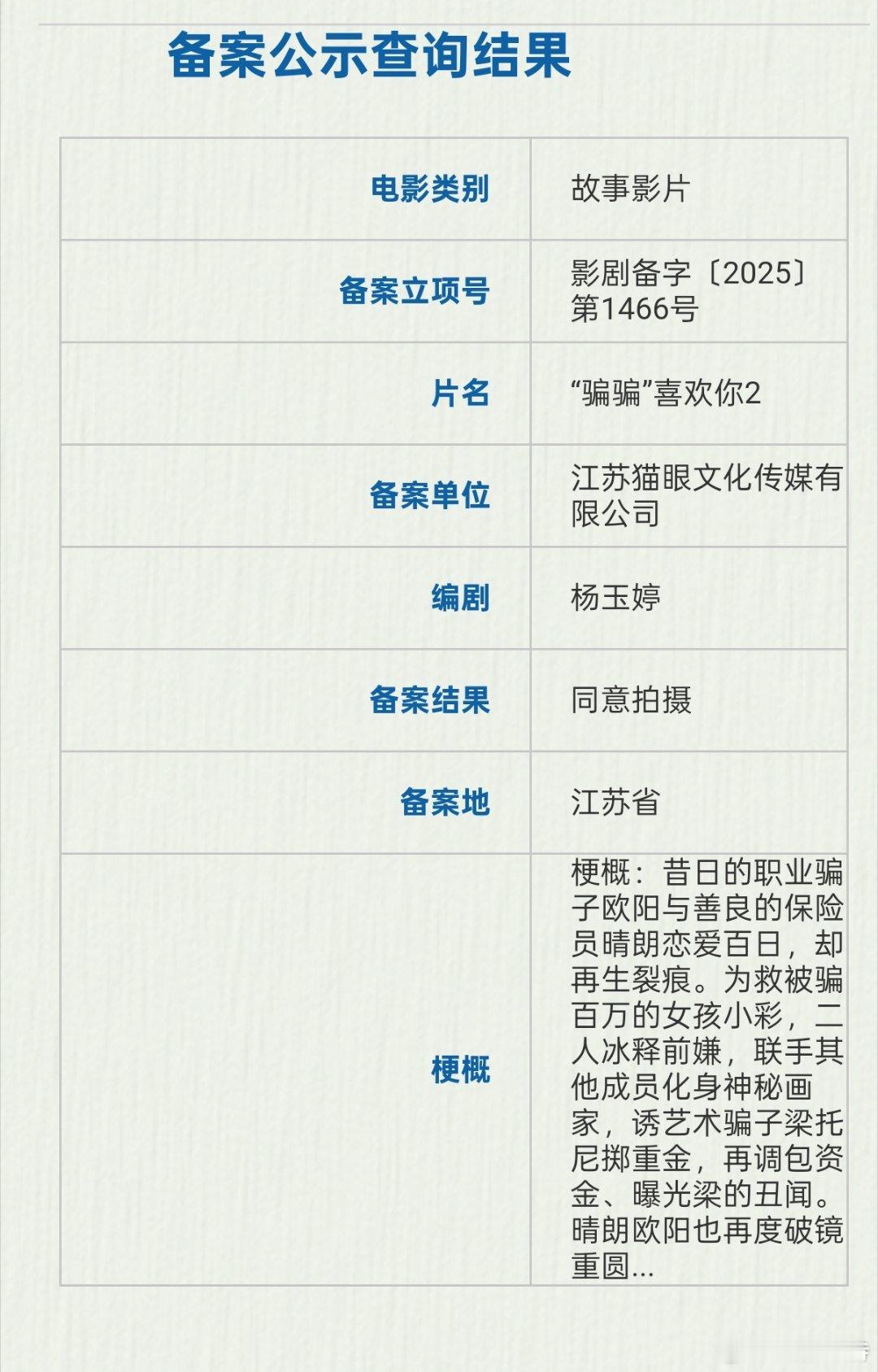 听听温特怎么说 电影《“骗骗”喜欢你2》立项，明年跨年见[doge]导演：苏彪编