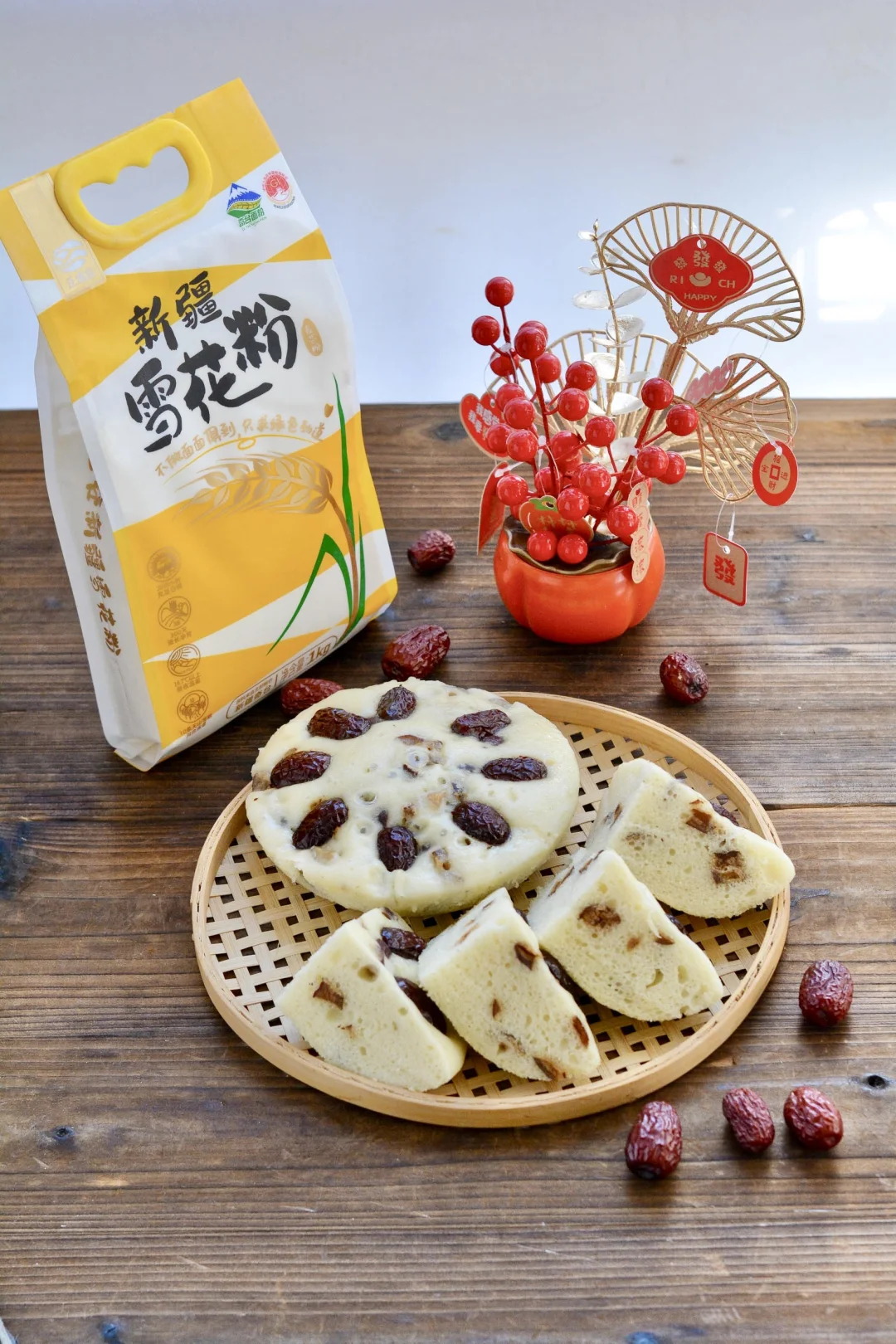 手不碰面做红枣大发糕，暄软筋道