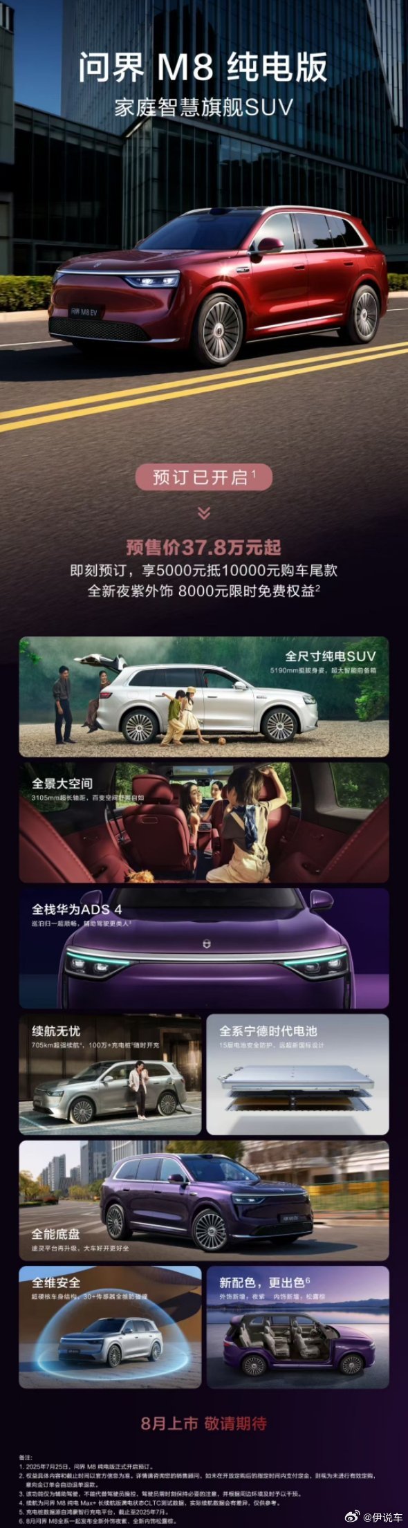 鸿蒙智行再填新旗舰。问界M8纯电版这配置太顶了！宁德时代认证问界M8纯电版标配大