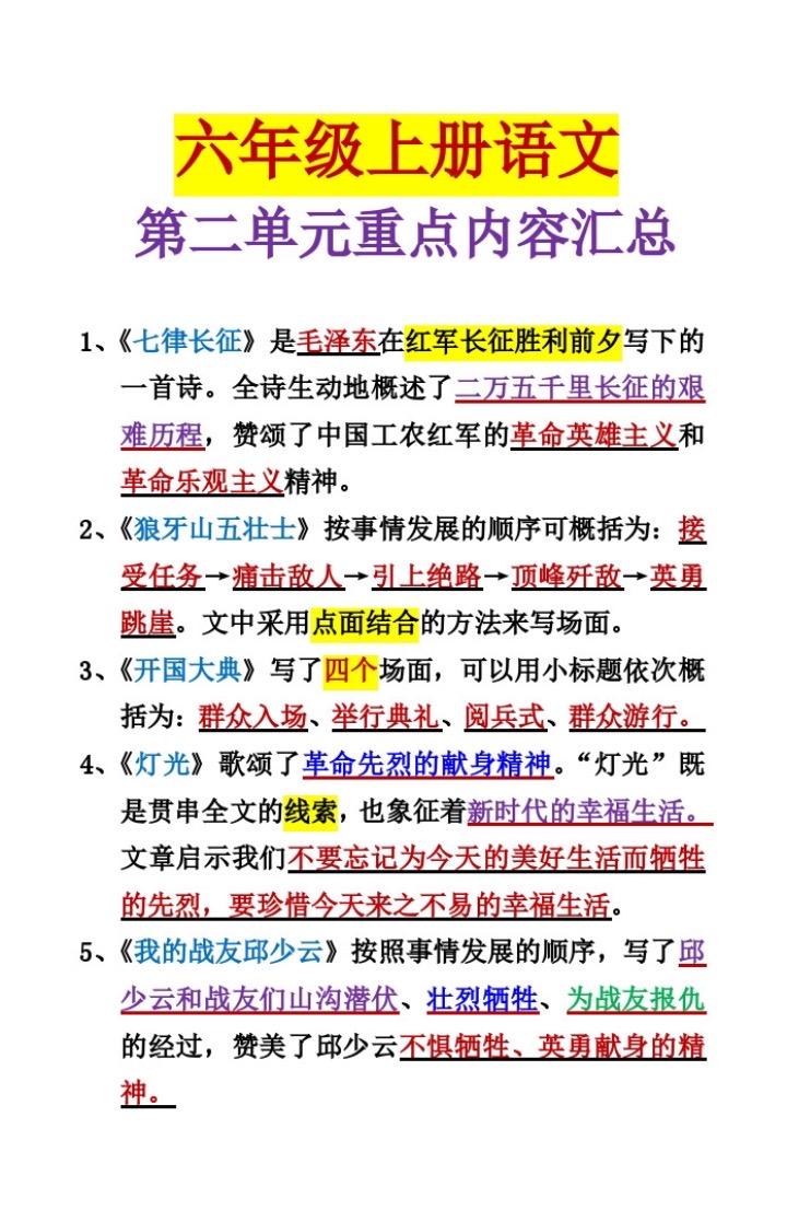 语每个单元归纳，家长收藏，早晚用的到