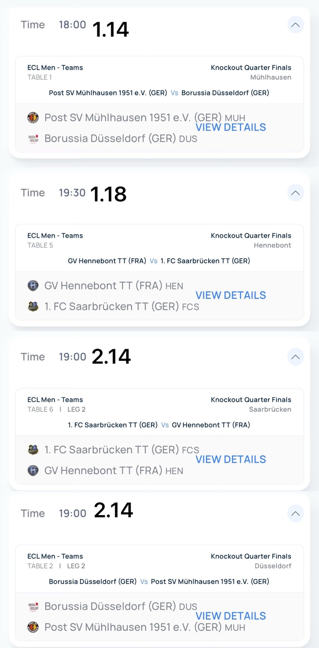 2025-2026欧冠联赛8-41.15 01:00穆尔豪斯（主）VS杜塞尔多夫