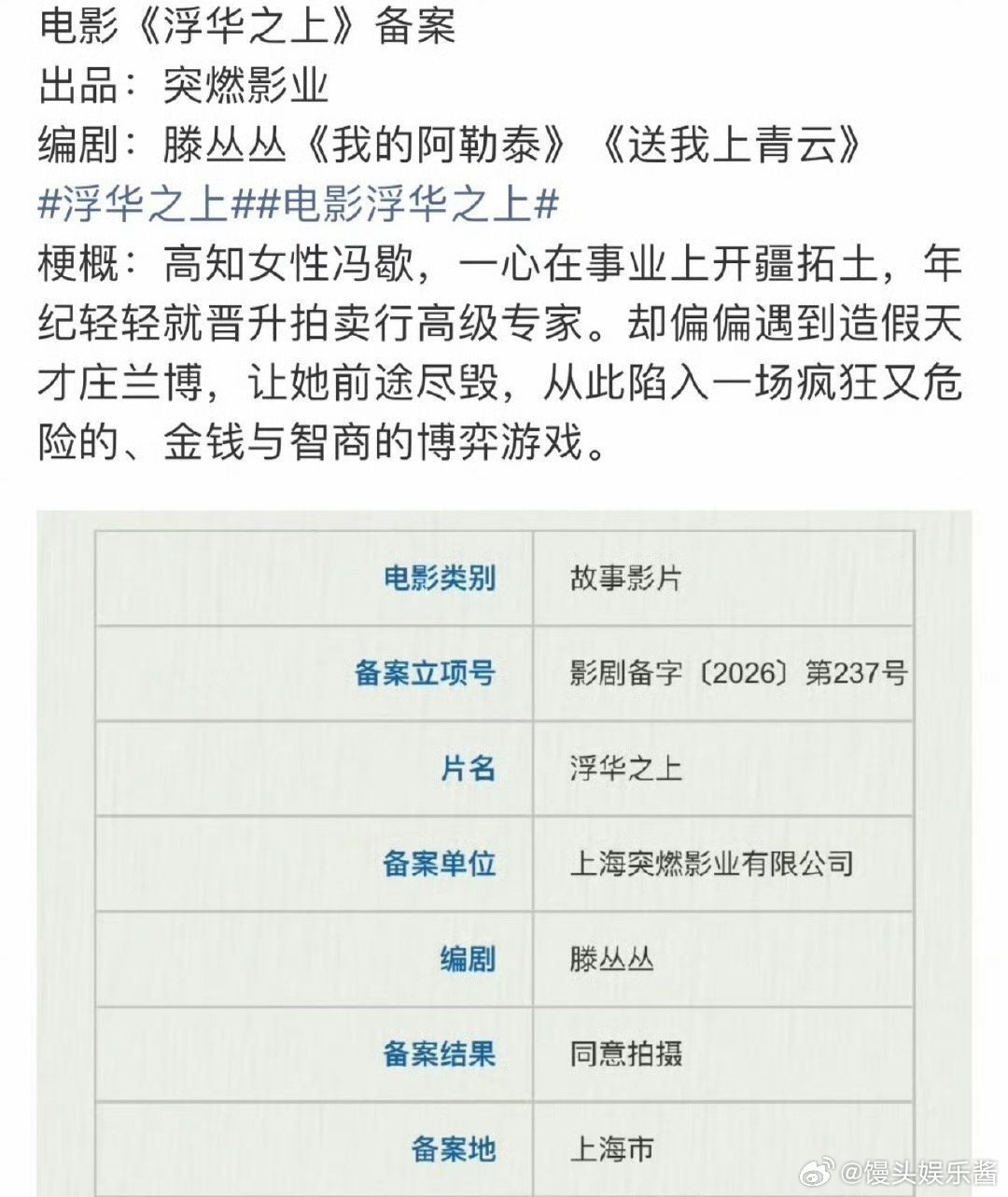 🍉《浮华之上》赵丽颖、于适，期待这对吗 