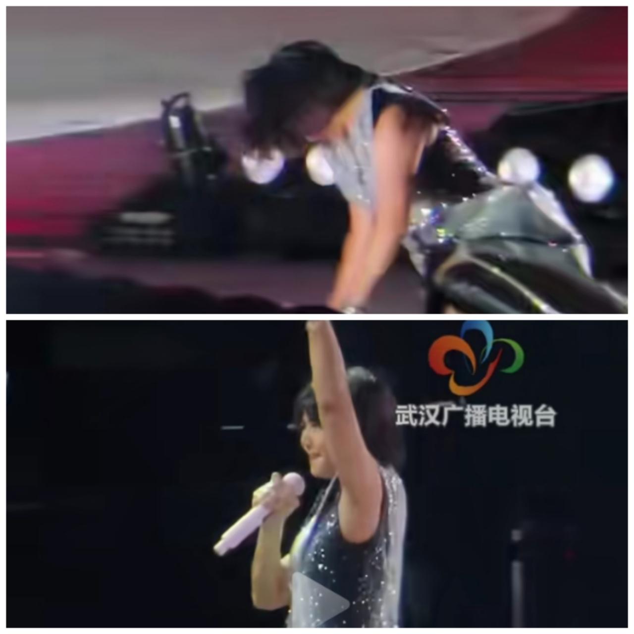 现场揪心一幕！2026年天津奥体中心演唱会，48岁孙燕姿舞台意外滑倒。

在延伸