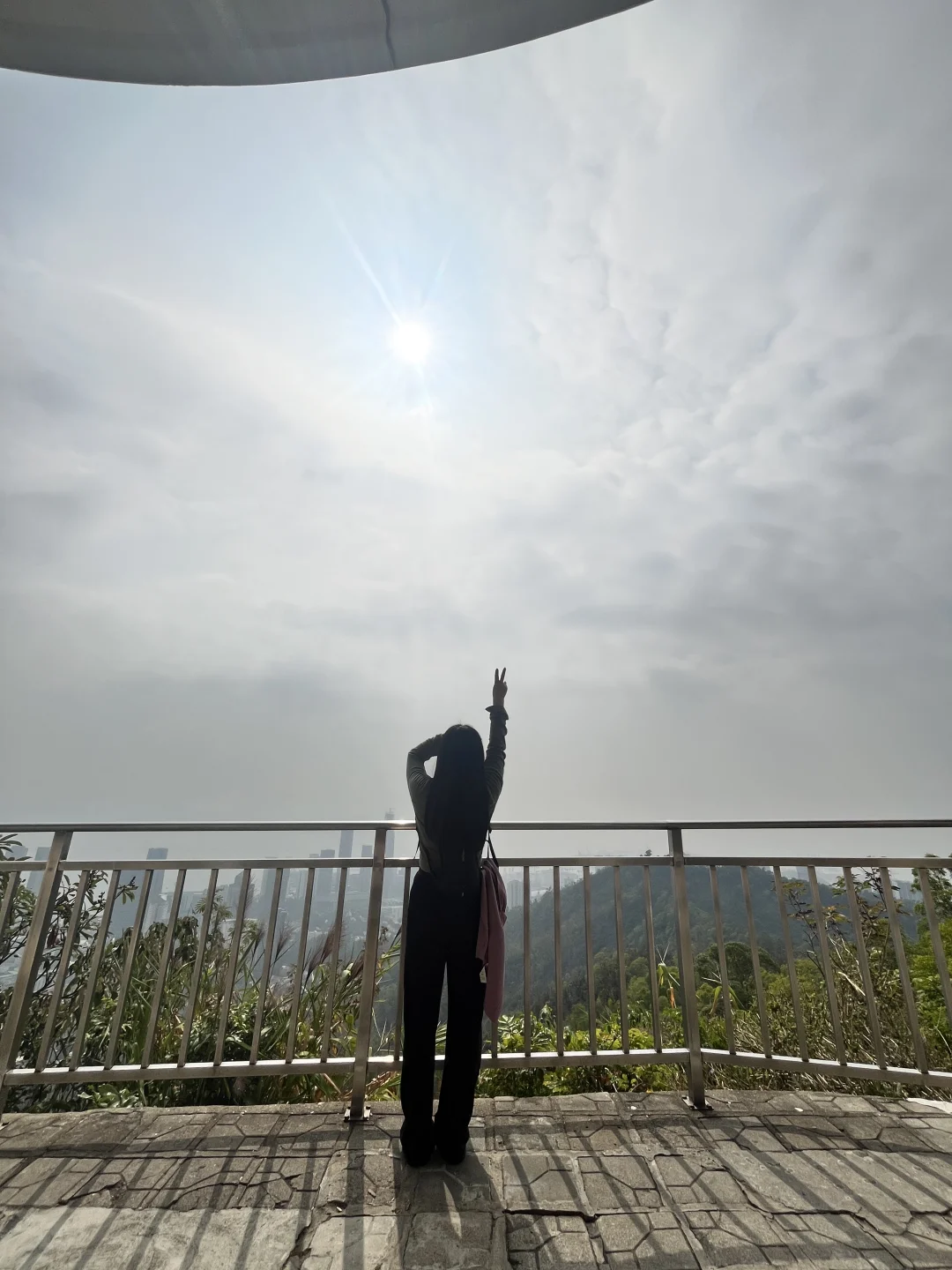 来爬山了，阳光很暖