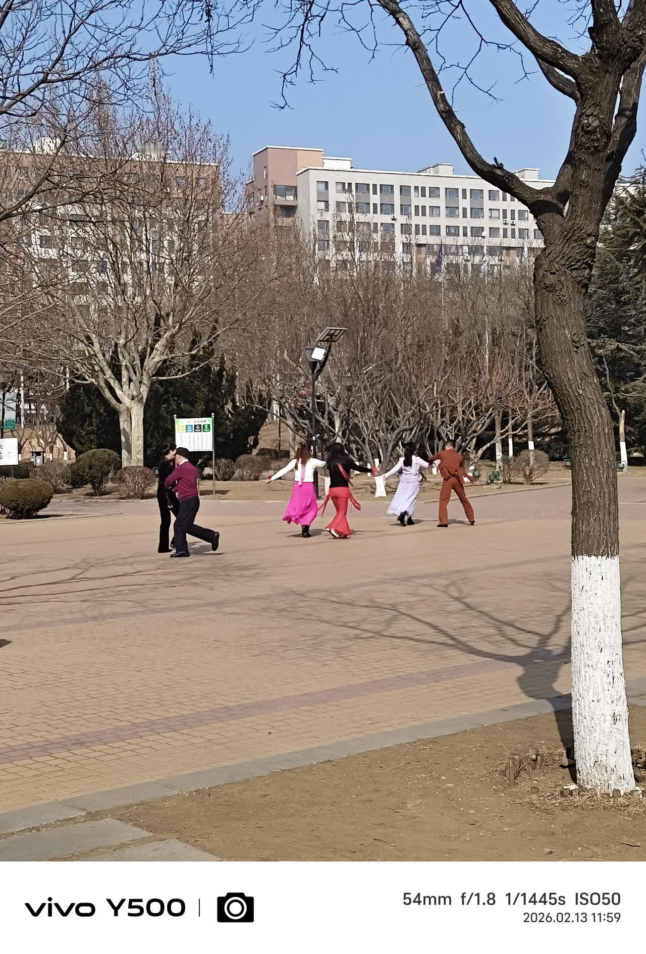 老王65，女舞伴48。每天至少四个小时在广场跳交谊舞。上午两个多小时，下午两个多