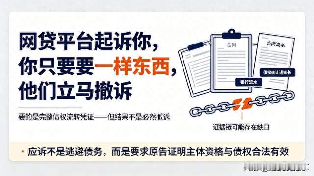 网贷平台起诉你，你只要要一样东西，他们立马撤诉