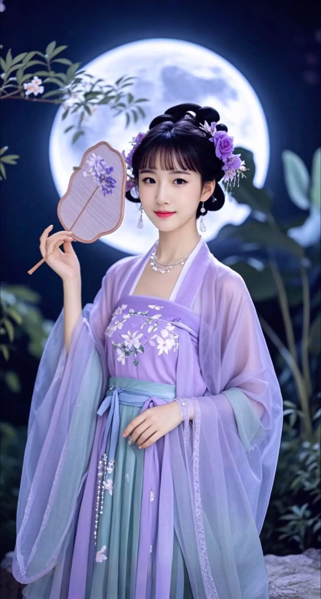 AI扩图 AI月下定妆