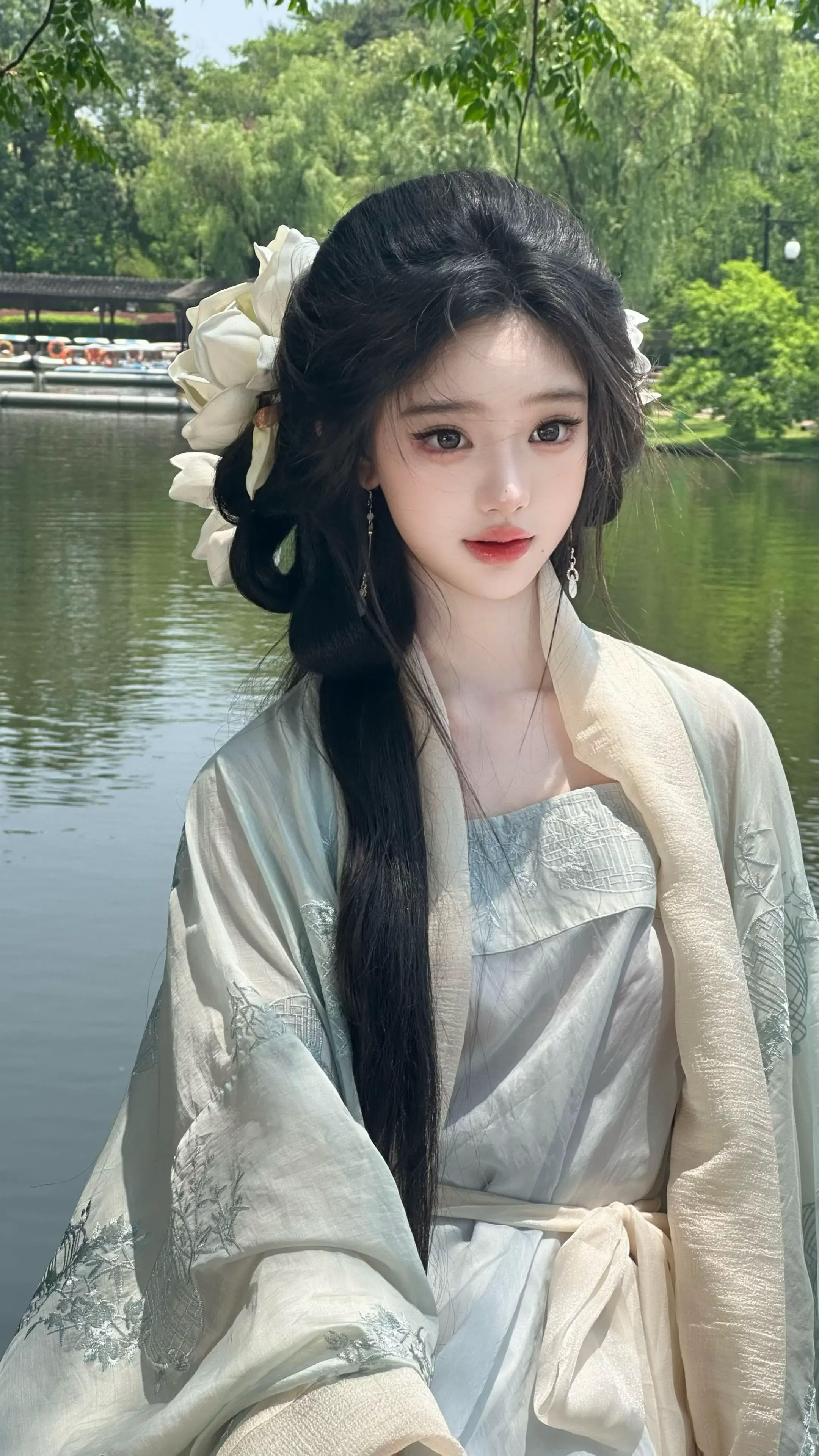 清冷风汉服才是秋天的绝配。