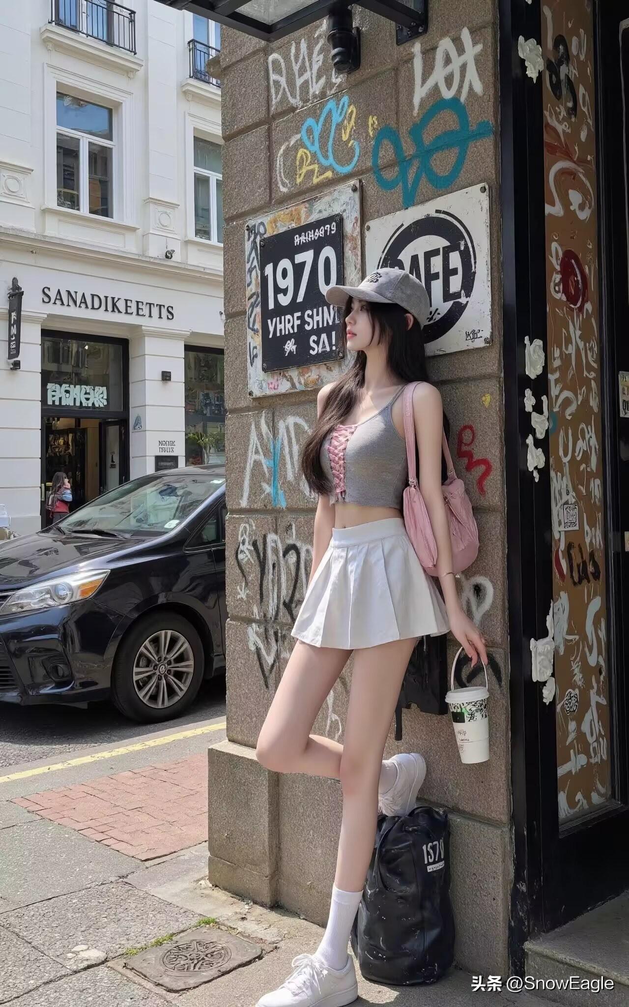 日影斜阳下，美人倚墙立。