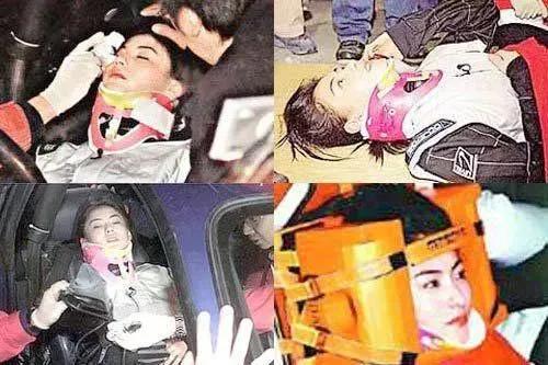 2002年1月4日，张柏芝在一场“飞车表演”中意外受伤，哥哥张国荣为让她早日康复