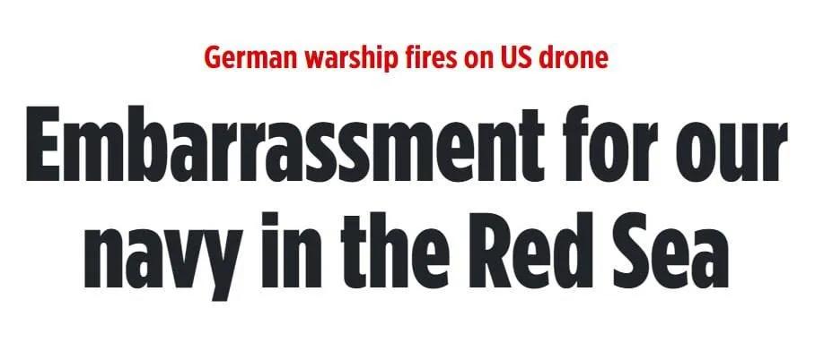 据图片报报道，德国护卫舰 F221 Hessen 周一在红海上空误向美国 MQ-