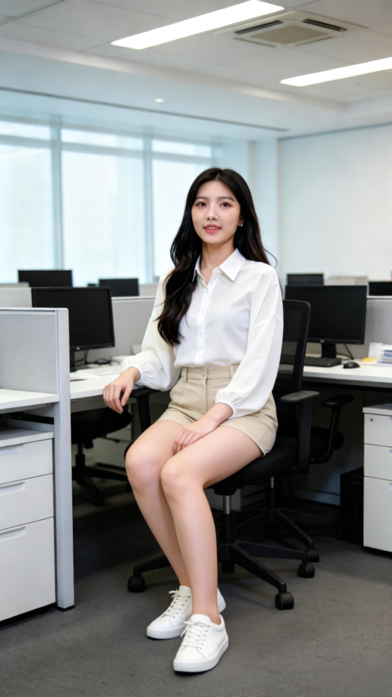 职场上，还是白衬衣好看。
女生怎么搭配服装才能又酷又美