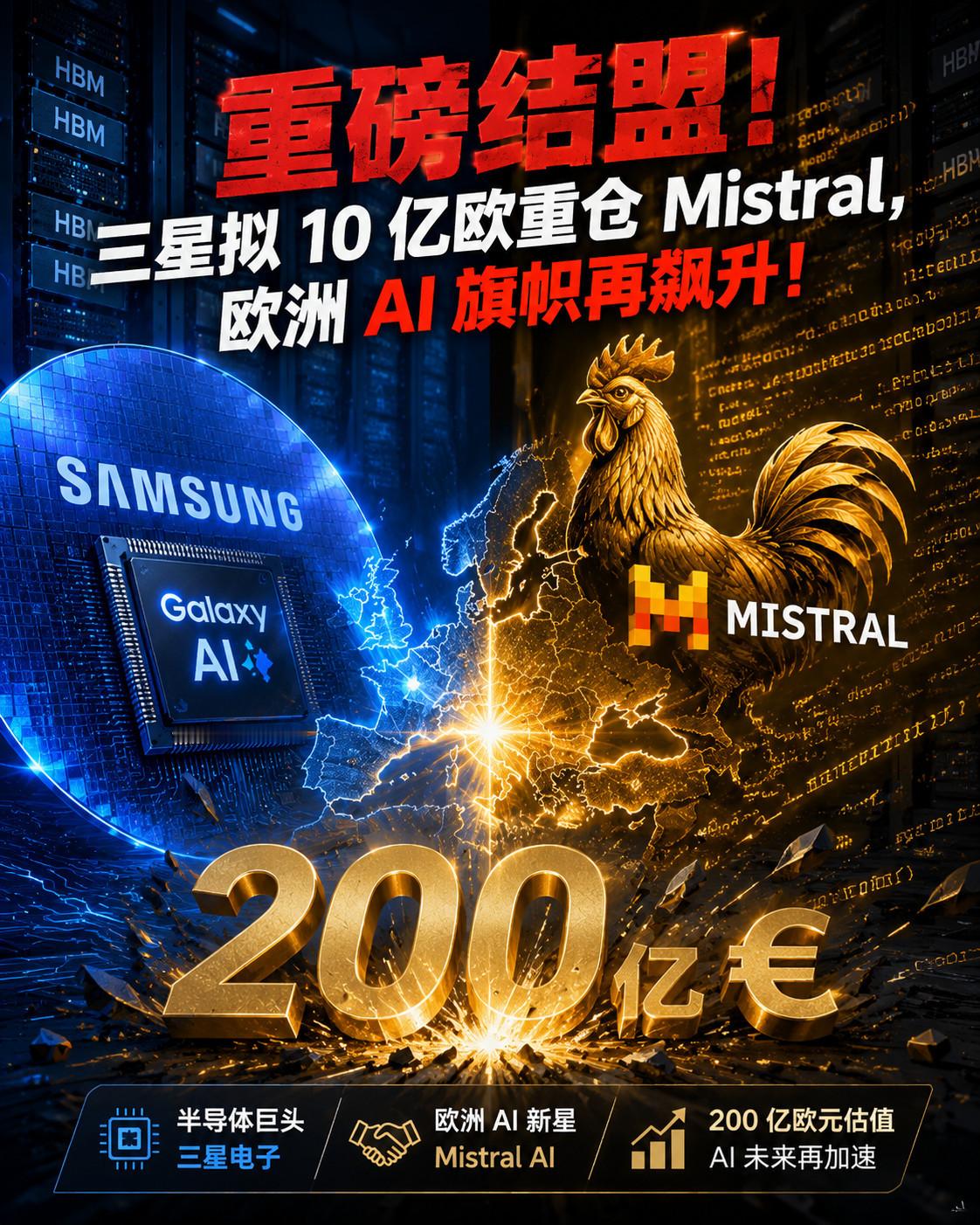 三星突发押注欧洲AI全村希望 Mistral为什么三星要在这个节点豪掷 10 亿