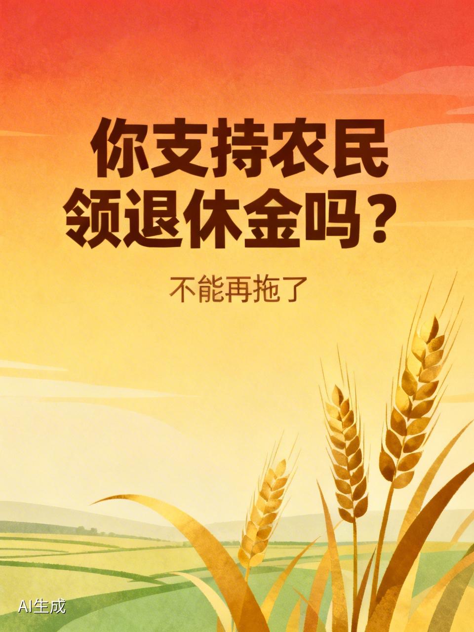 我超支持农民领退休金。老一辈农民可是国家的“老黄牛”，年轻时交公粮、出义务工，为