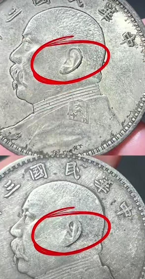 这两枚袁大头哪一枚才是真币，重点看我用红圈画出来的位置，把你们的答案打在评论区，