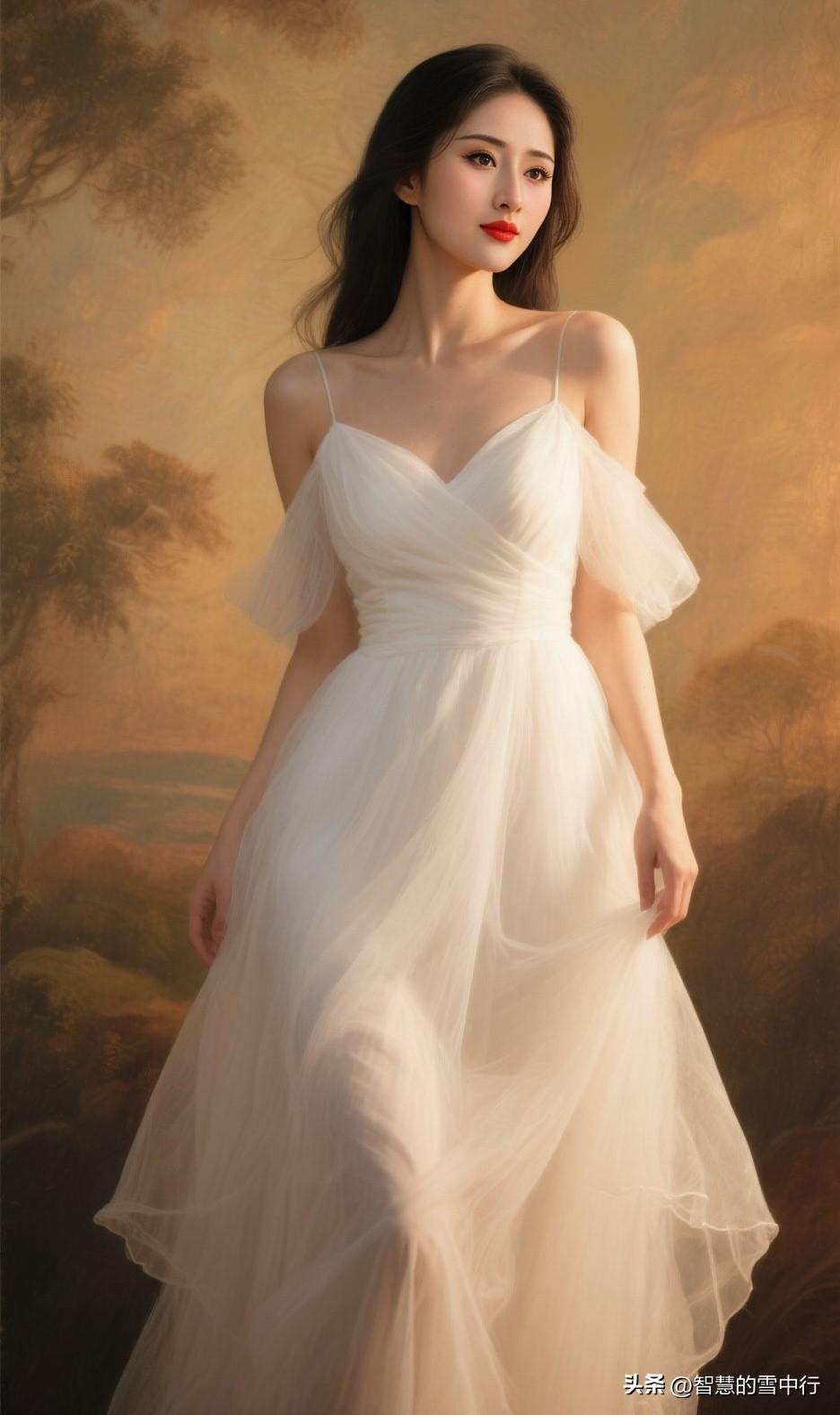 ✨法式轻氧白纱裙｜温柔到骨子里的写真杀疯了！
吊带V领+飘逸网纱，纯欲氛围感直接