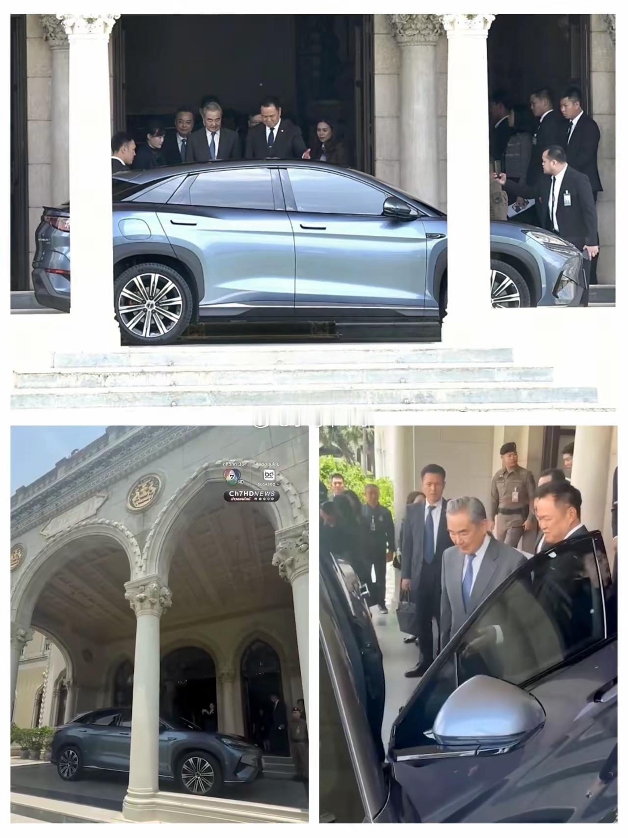 名场面来袭！泰国总理阿努廷亲自驾驶比亚迪海狮 07，接送王毅外长用餐，还贴心主动