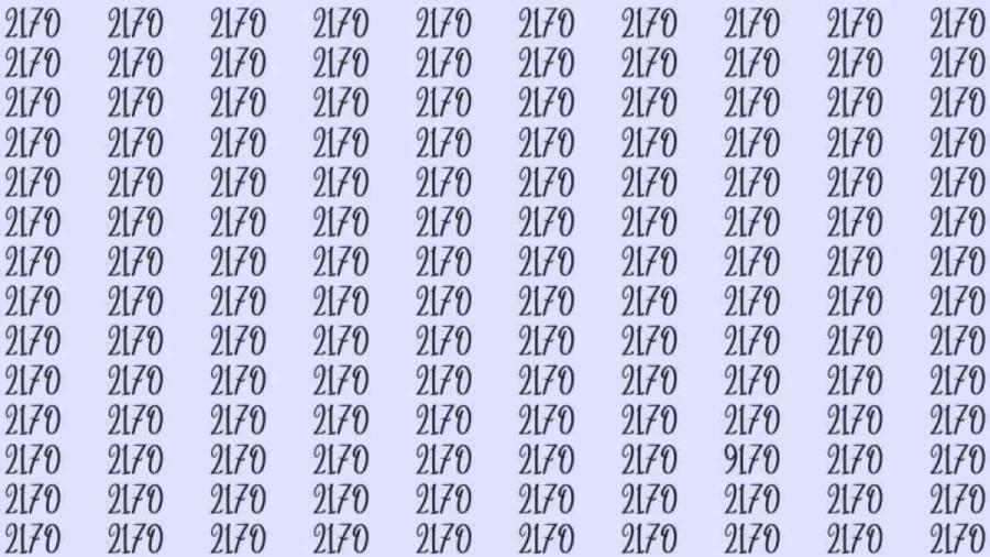 间内，从这些重复的“2710” 里迅速找出“9170” 。众多相同数字会干扰视线