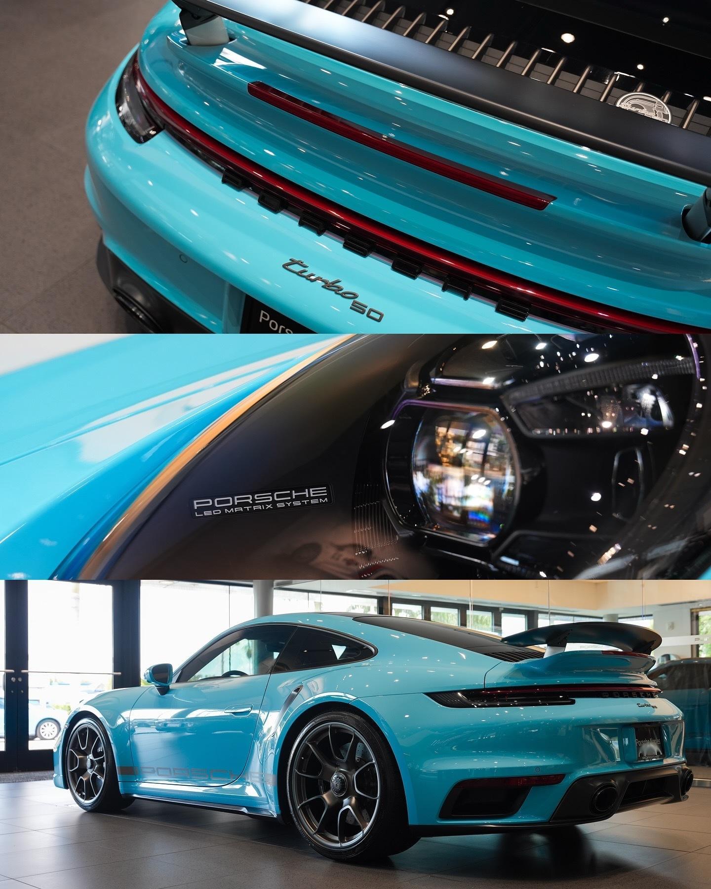 一抹传承之光，以拒绝低语之色彩完成。这款PTS奥林匹克蓝911 Turbo 50