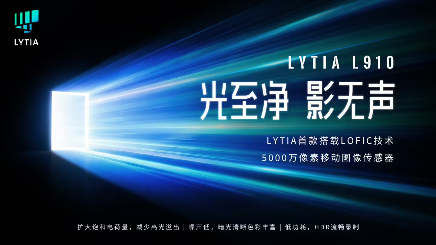 索尼刚刚发布了一颗全新的 LYTIA L910 传感器，这是 LYTIA 首款 